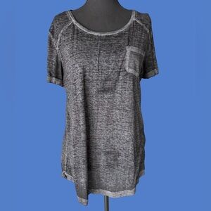 Style & Co. Charcoal Heather Short Sleeve Pocket Tee